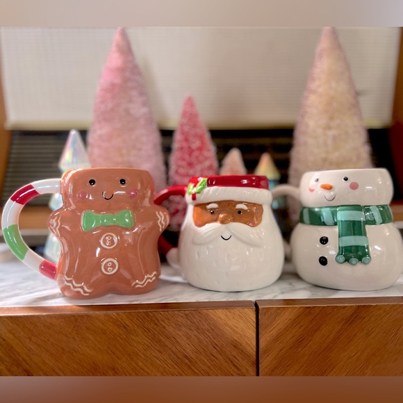 ✨NEW🎅🏾Holiday Time Santa Gingerbread Snowman Christmas Holiday Mug Set🎄 - Picture 12 of 13